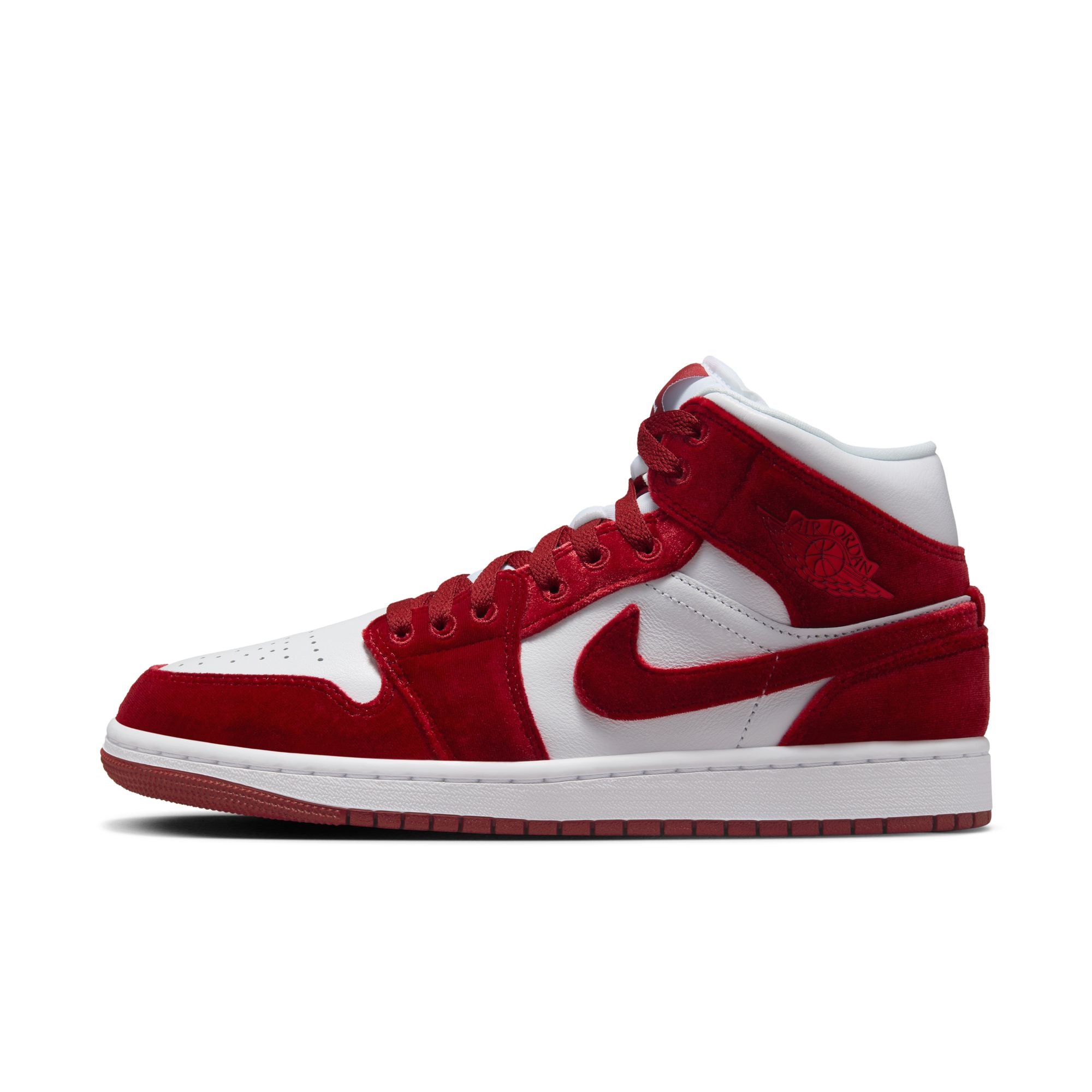 WOMENS AIR JORDAN 1 MID SE (RED VELVET)