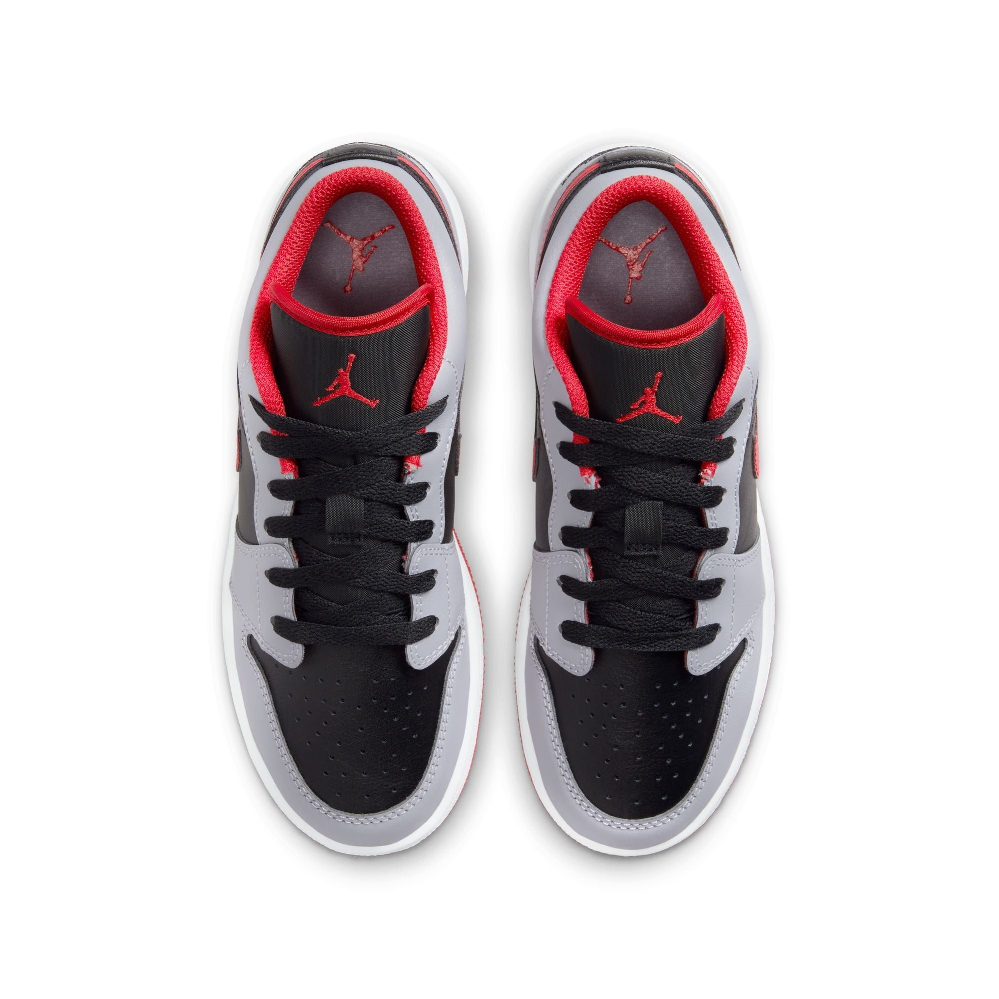 KIDS AIR JORDAN 1 LOW GS (CEMENT GREY/RED/BLACK)