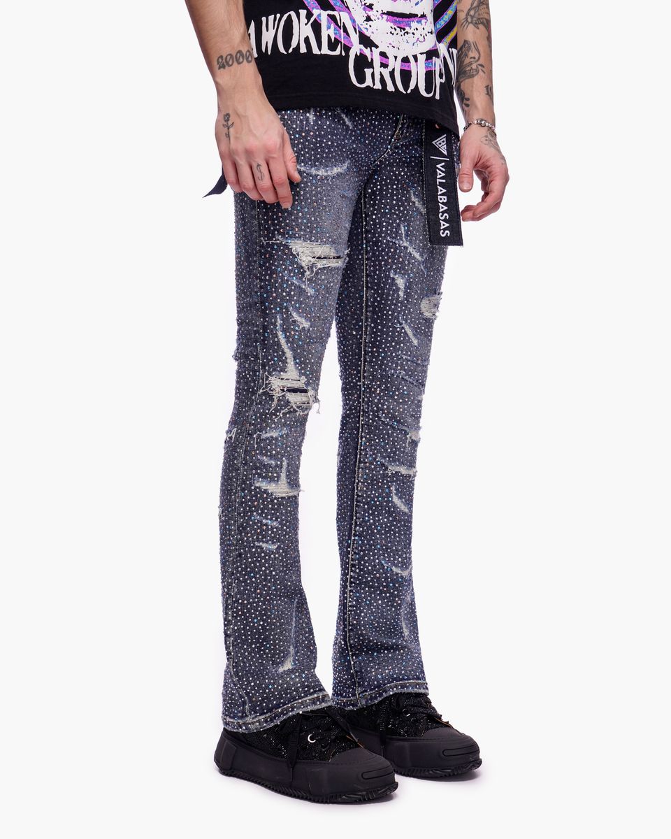 MENS VALABASAS PROVIDE STACKED JEAN (DARK BLUE WASH)