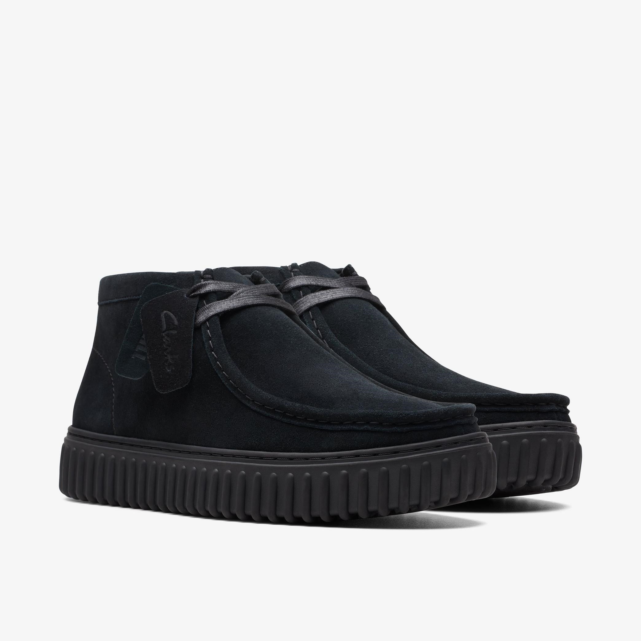 MENS CLARKS TORHILL HI (BLACK SUEDE)