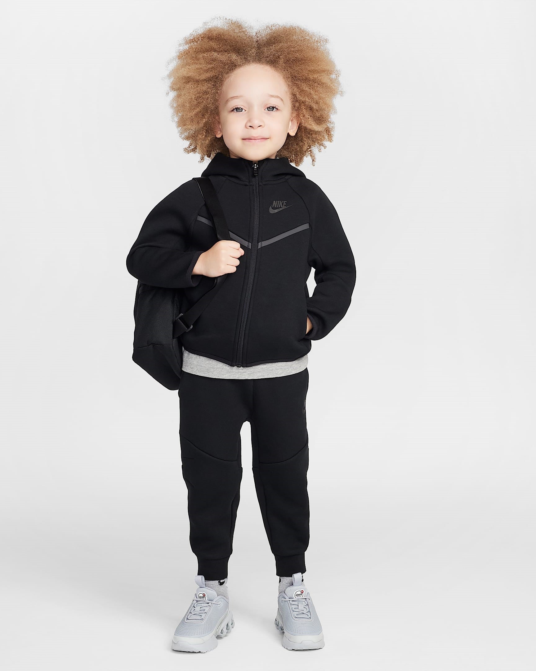 TODDLER NIKE TECH FLEECE 2-PIECE FULL-ZIP SET (BLACK)