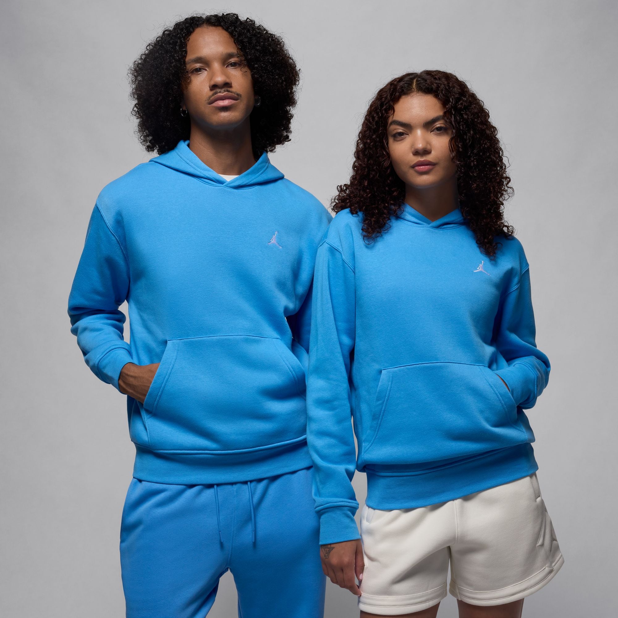 JORDAN BROOKLYN FLEECE PULLOVER HOODIE (LEGEND BLUE/WHITE)