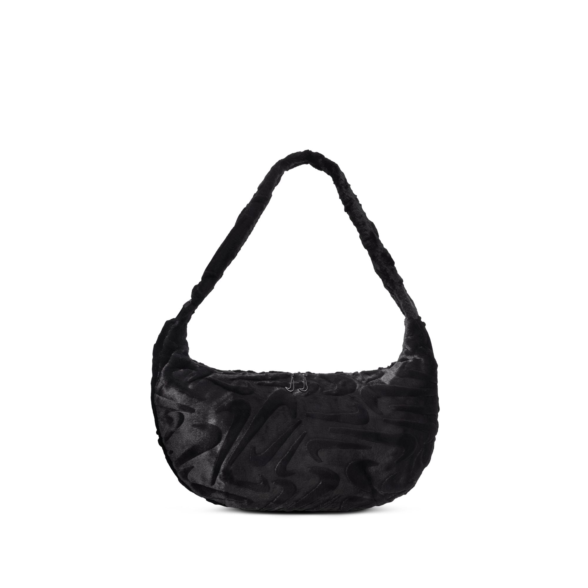 UNISEX NIKE SPORTSWEAR FAUX FUR SLOUCHY BAG (BLACK)