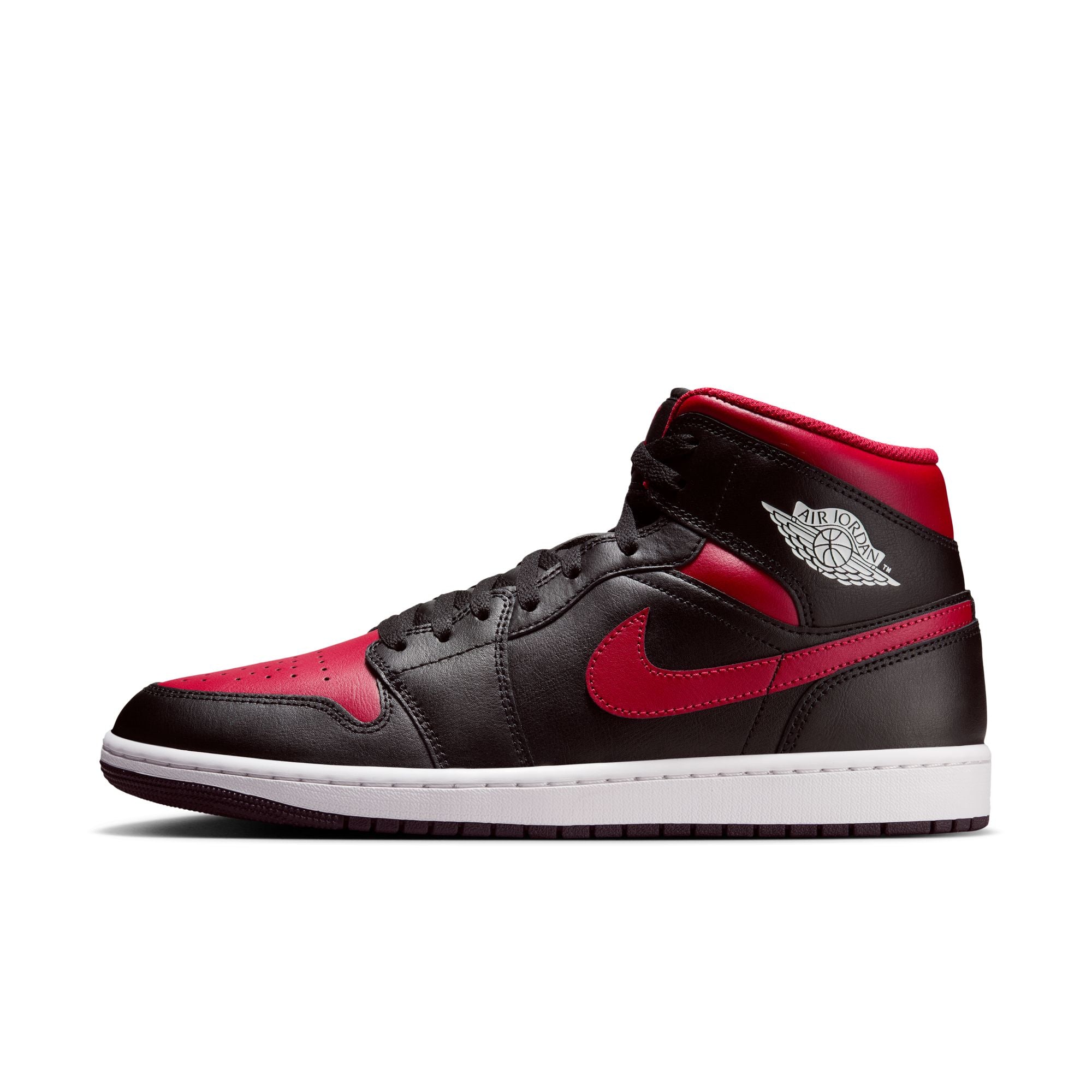 MENS AIR JORDAN 1 MID (BLACK/VARSITY RED/SUMMIT WHITE)