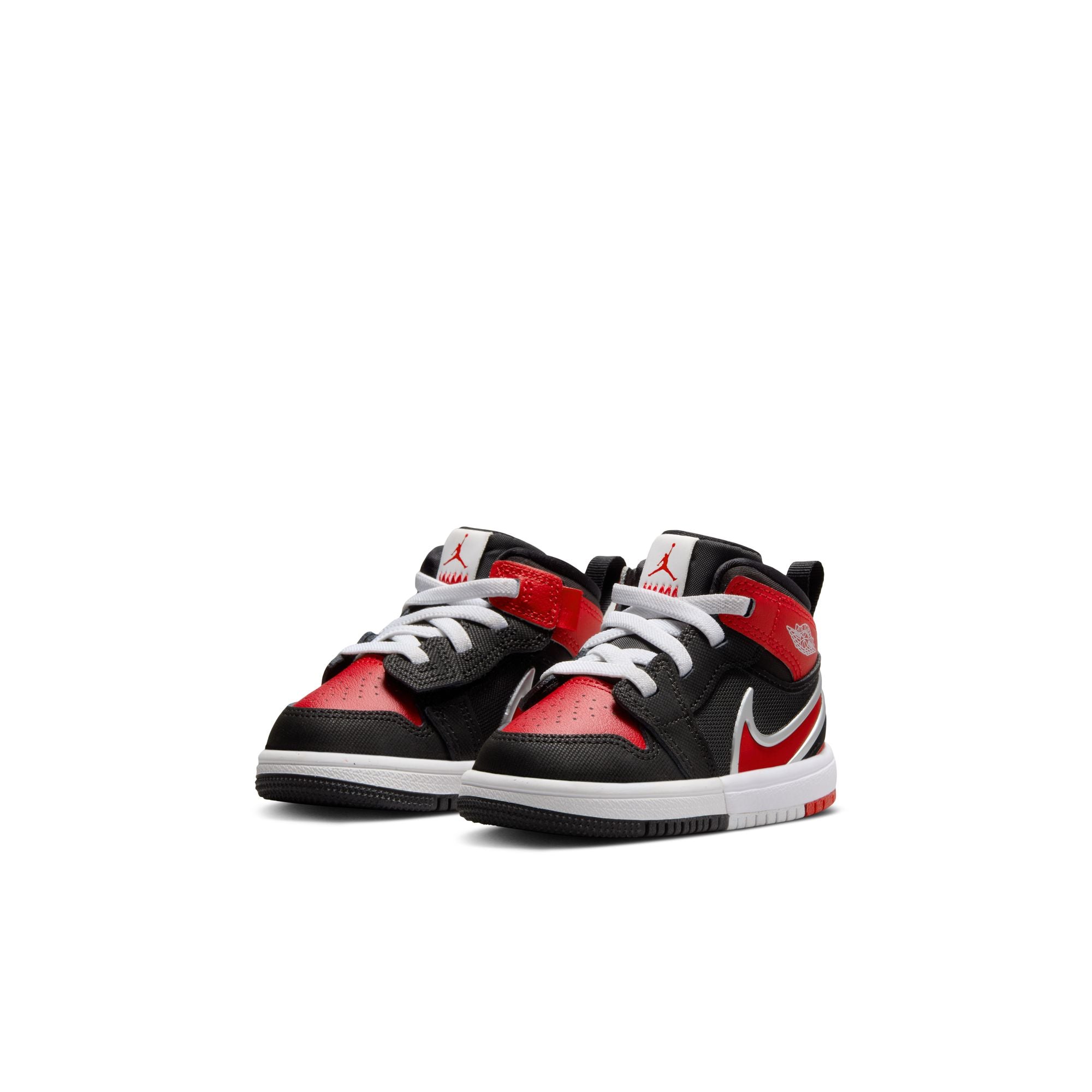 KIDS JORDAN 1 MID RM EASYON TD (BLACK/UNIVERSITY RED/WHITE)