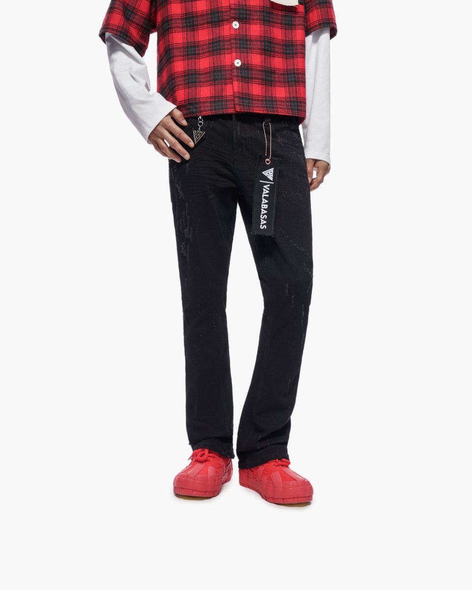 MENS VALABASAS OUTLAWED STACKED JEAN (JET BLACK)