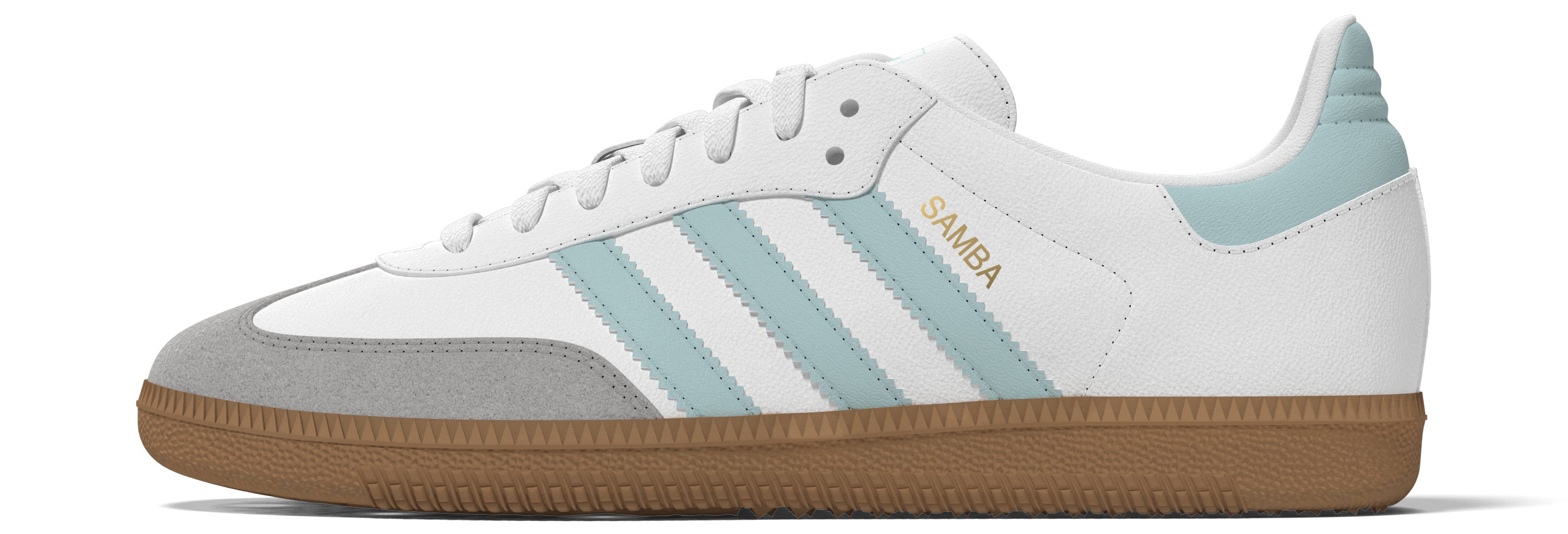 KIDS ADIDAS SAMBA OG J (WHITE/TEAL/GUM)