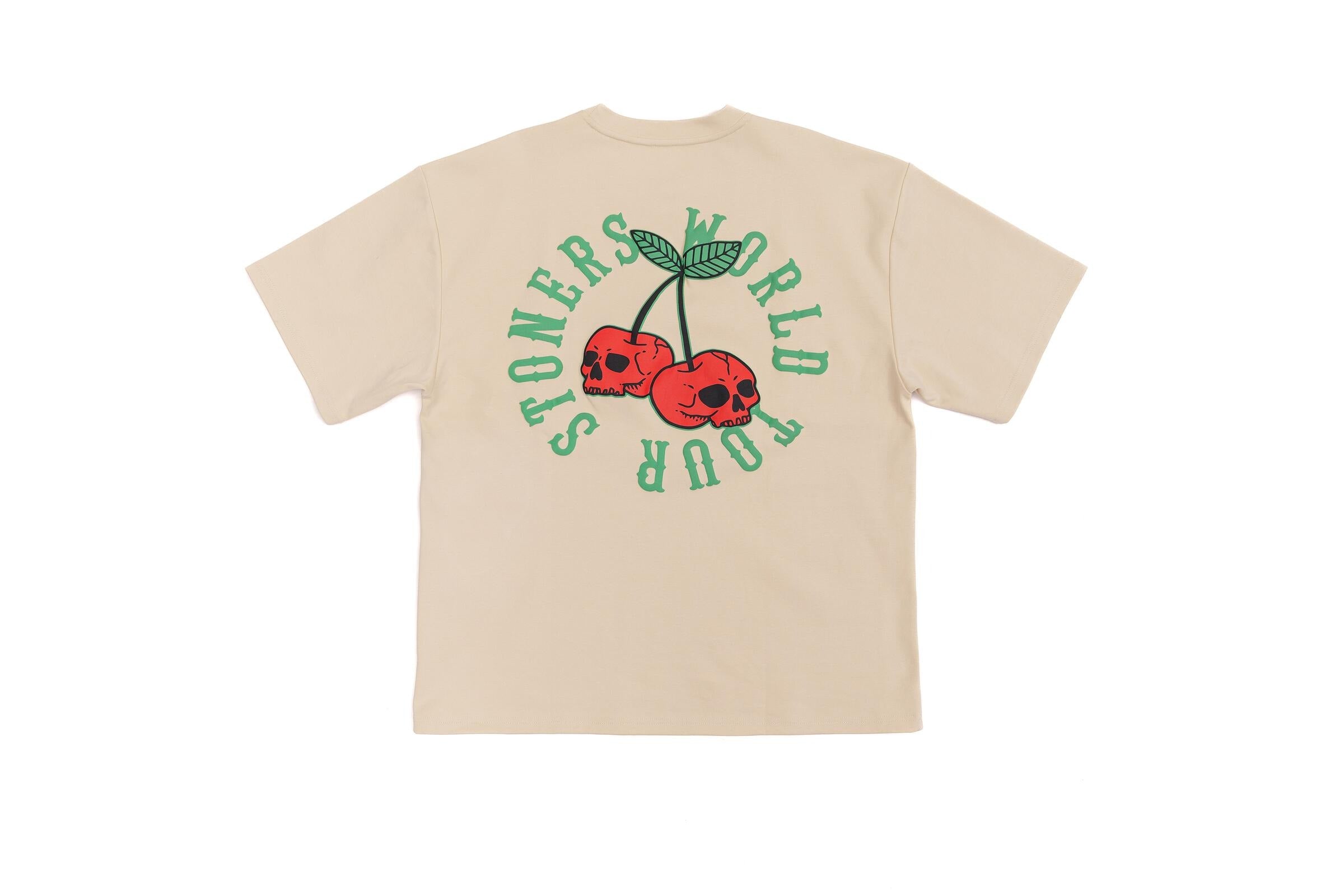 MENS STONERS VINTAGE JEANS Co. CHERRIES OVERSIZED T-SHIRT (NATURAL)