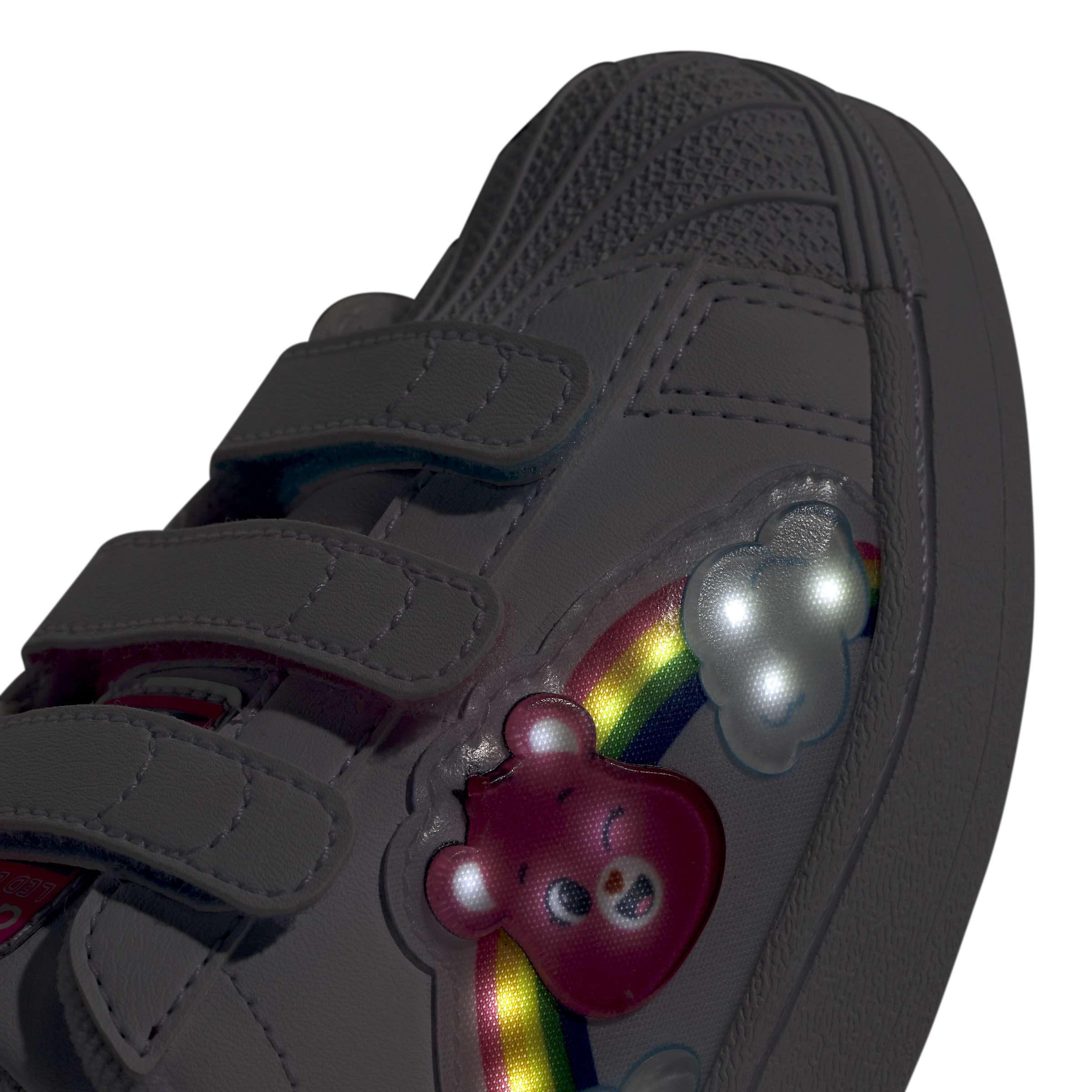 KIDS ADIDAS CARE BEARS SUPERSTAR LED LIGHTS COMFORT CLOSURE CHILDREN (CLOUD WHITE / LUCID PINK / BLISS PINK)