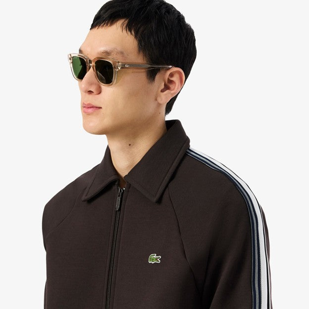 MENS LACOSTE MADE IN FRANCE ZIP-UP SWEATSUIT (BROWN)