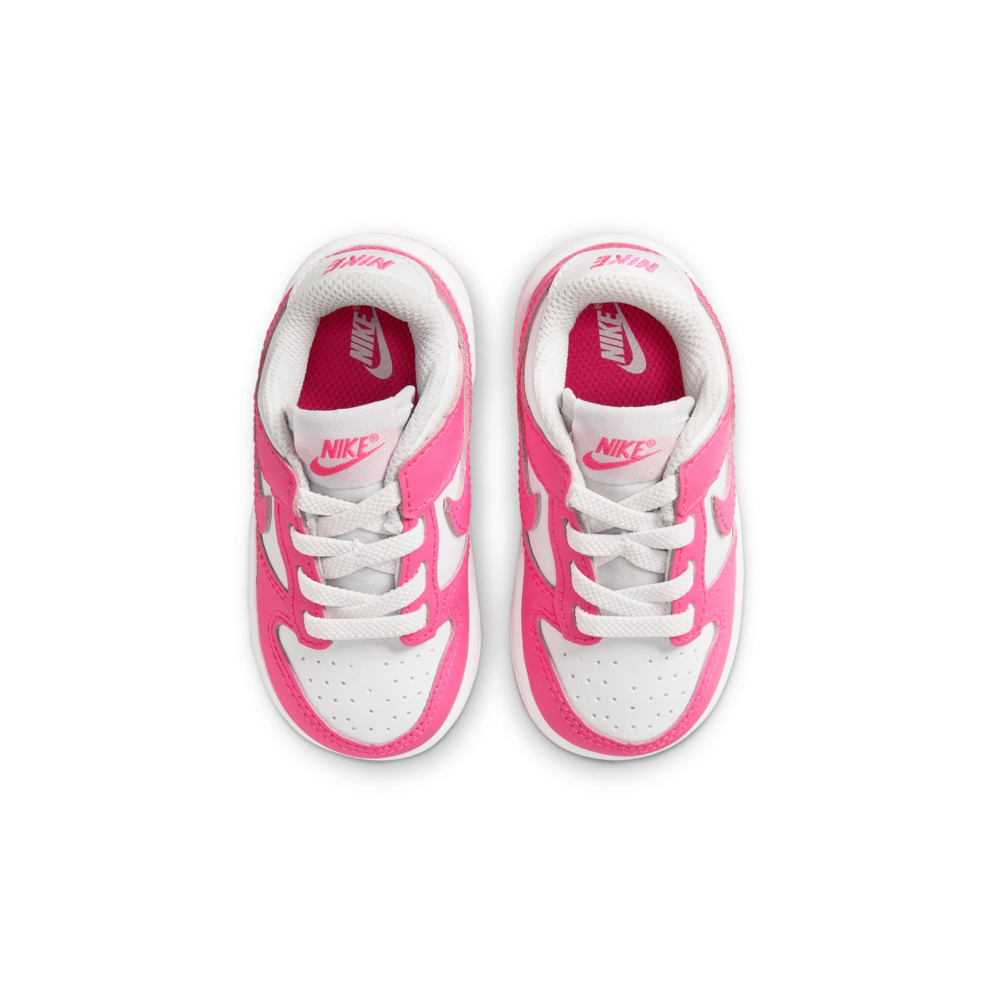 KIDS NIKE DUNK LOW TD (WHITE/LASER FUCHSIA)