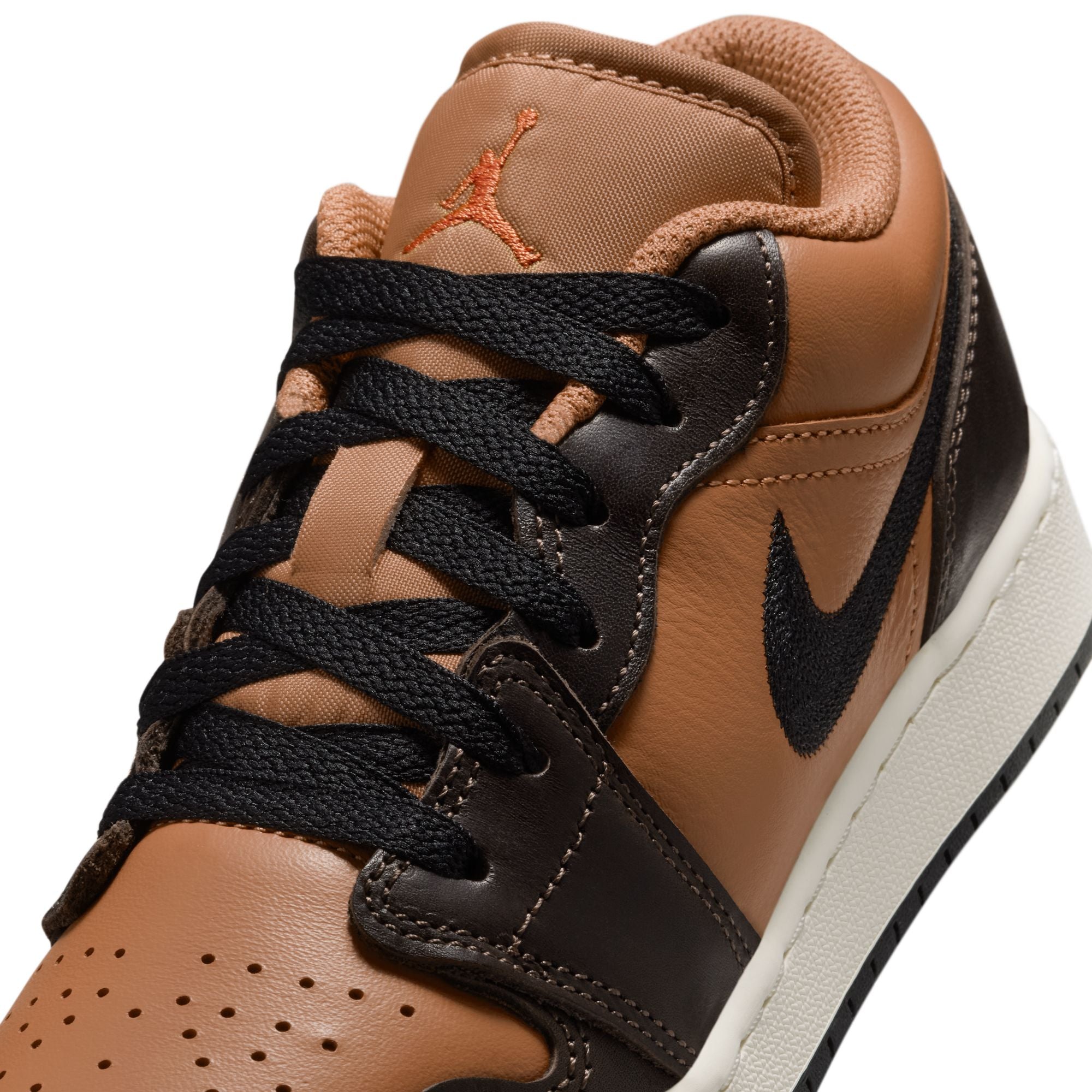 KIDS AIR JORDAN 1 LOW SE BG FLAX BLACK BAROQUE BROWN