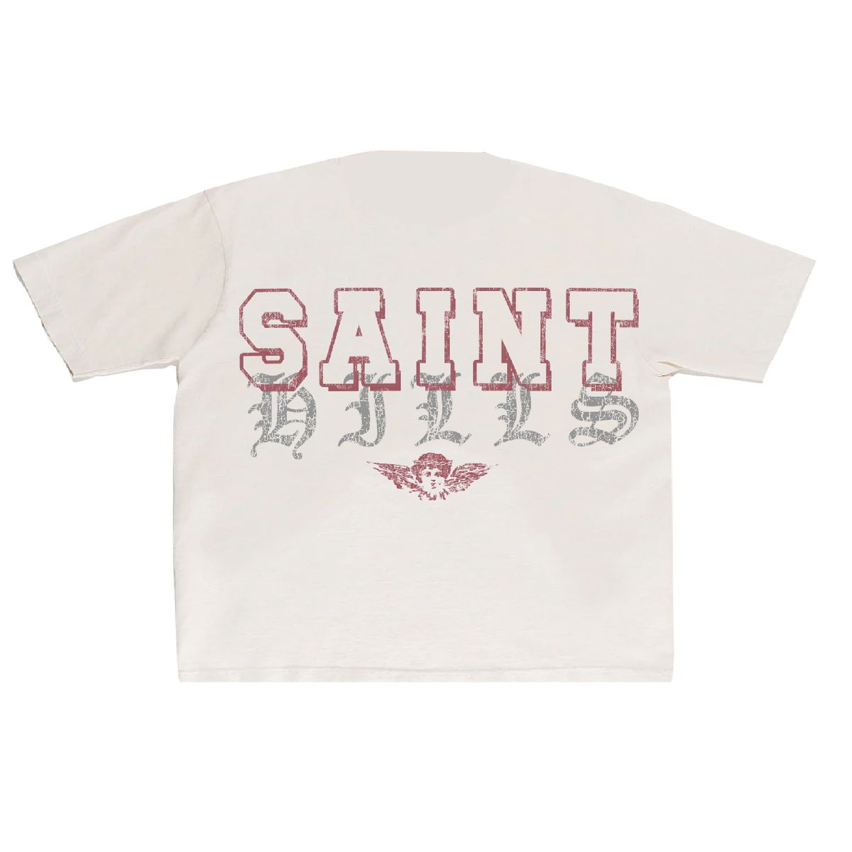 MENS SAINT HILLS SAINT ANGEL OVERSIZED CROP SHIRT (WHITE)
