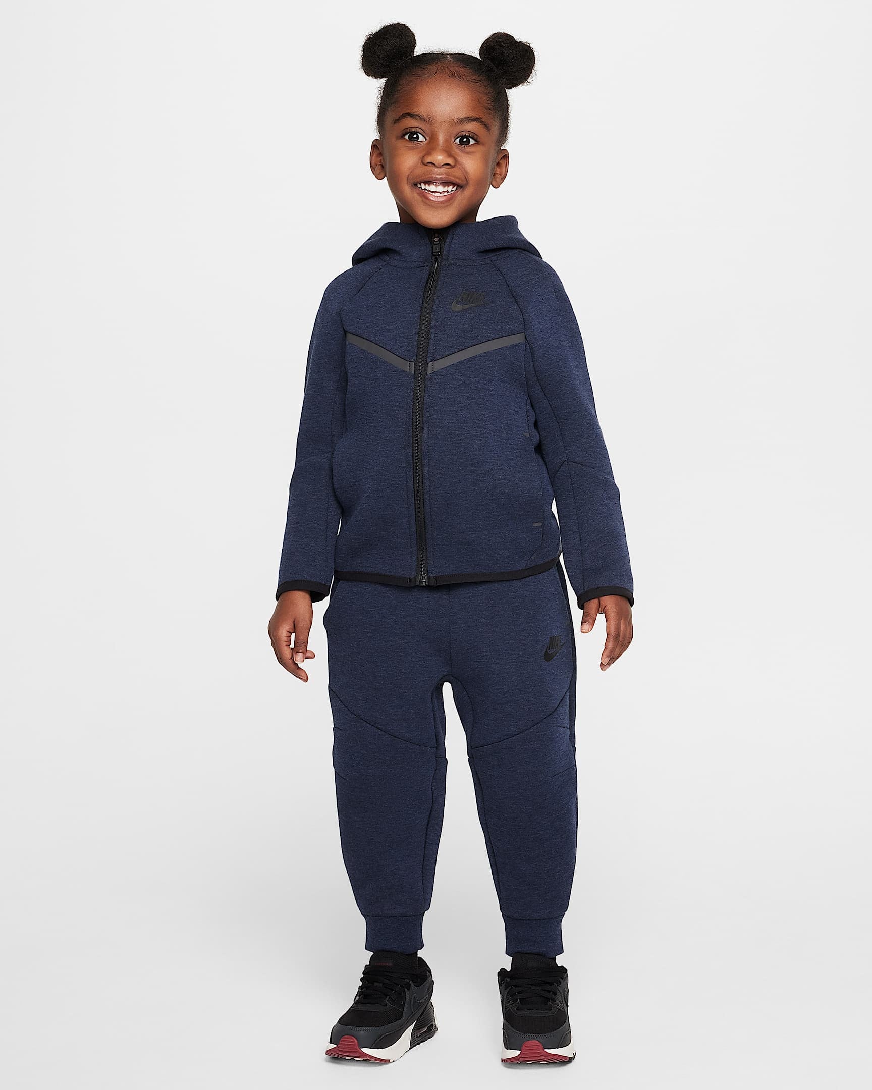 TODDLER NIKE TECH FLEECE 2-PIECE FULL-ZIP SET (OBSIDIAN HEATHER)