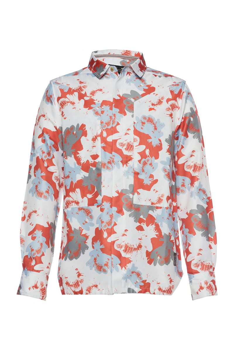 DANNY | MENS PRINTED WOVEN SHIRT (WHITE)