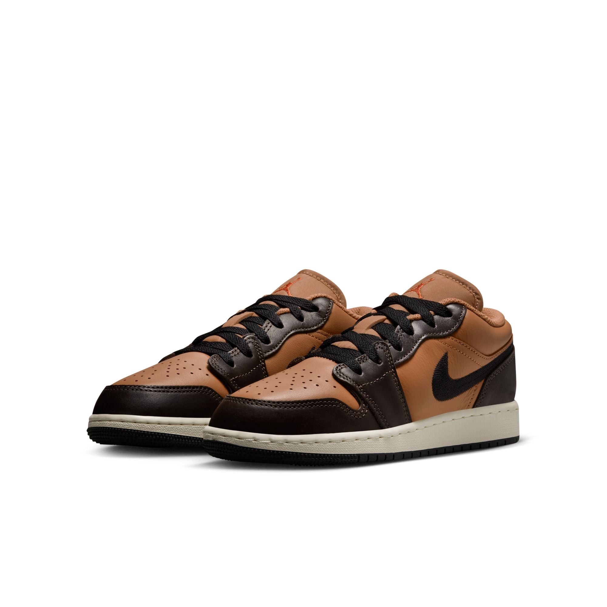 KIDS AIR JORDAN 1 LOW SE BG (FLAX/BLACK/BAROQUE BROWN)