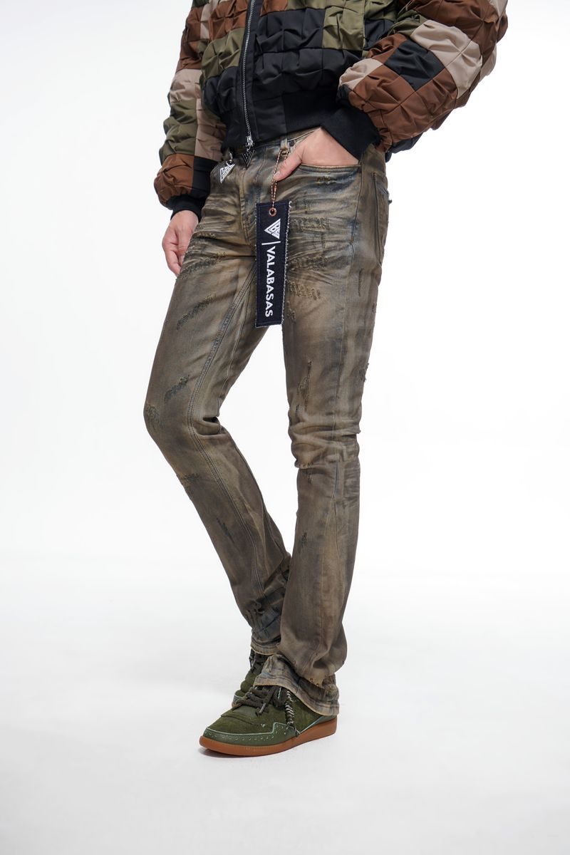 MENS VALABASAS "WIRED" STACKED DENIM (DIRTY YELLOW VINTAGE)