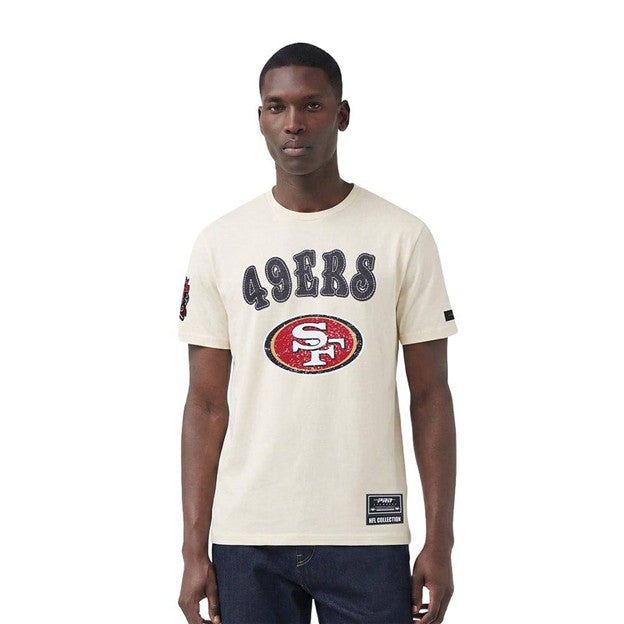 MENS PRO STANDARD SAN FRANCISCO 49ERS REBEL ATHLETICS STACKED LOGO SJ TEE (EGGSHELL)