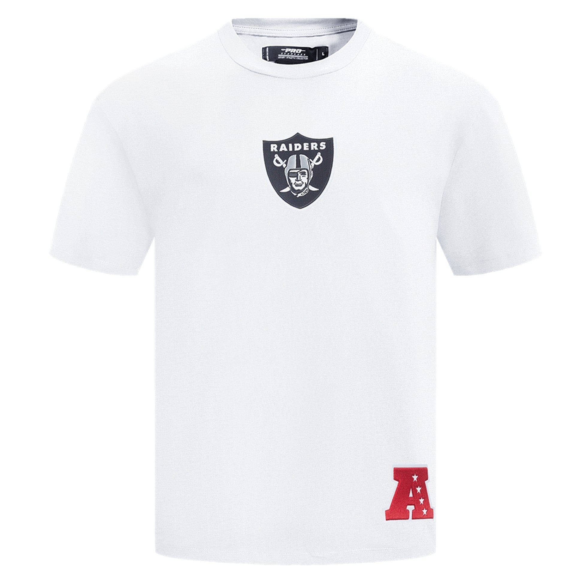 MENS PRO STANDARD LAS VEGAS RAIDERS WINGSPAN M CJ DROP SHOULDER T-SHIRT (WHITE)