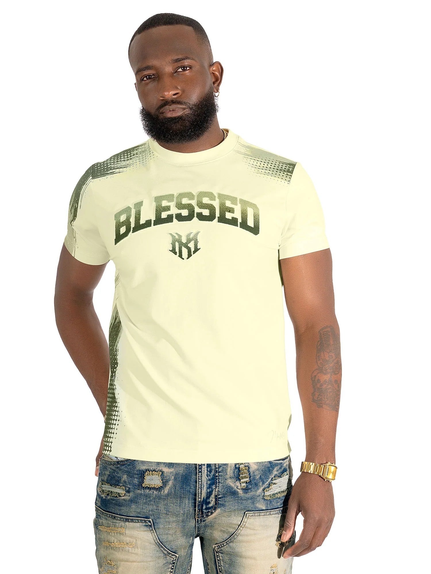 MENS MAKOBI BENDITO BLESSED SHIRT (NATURAL)