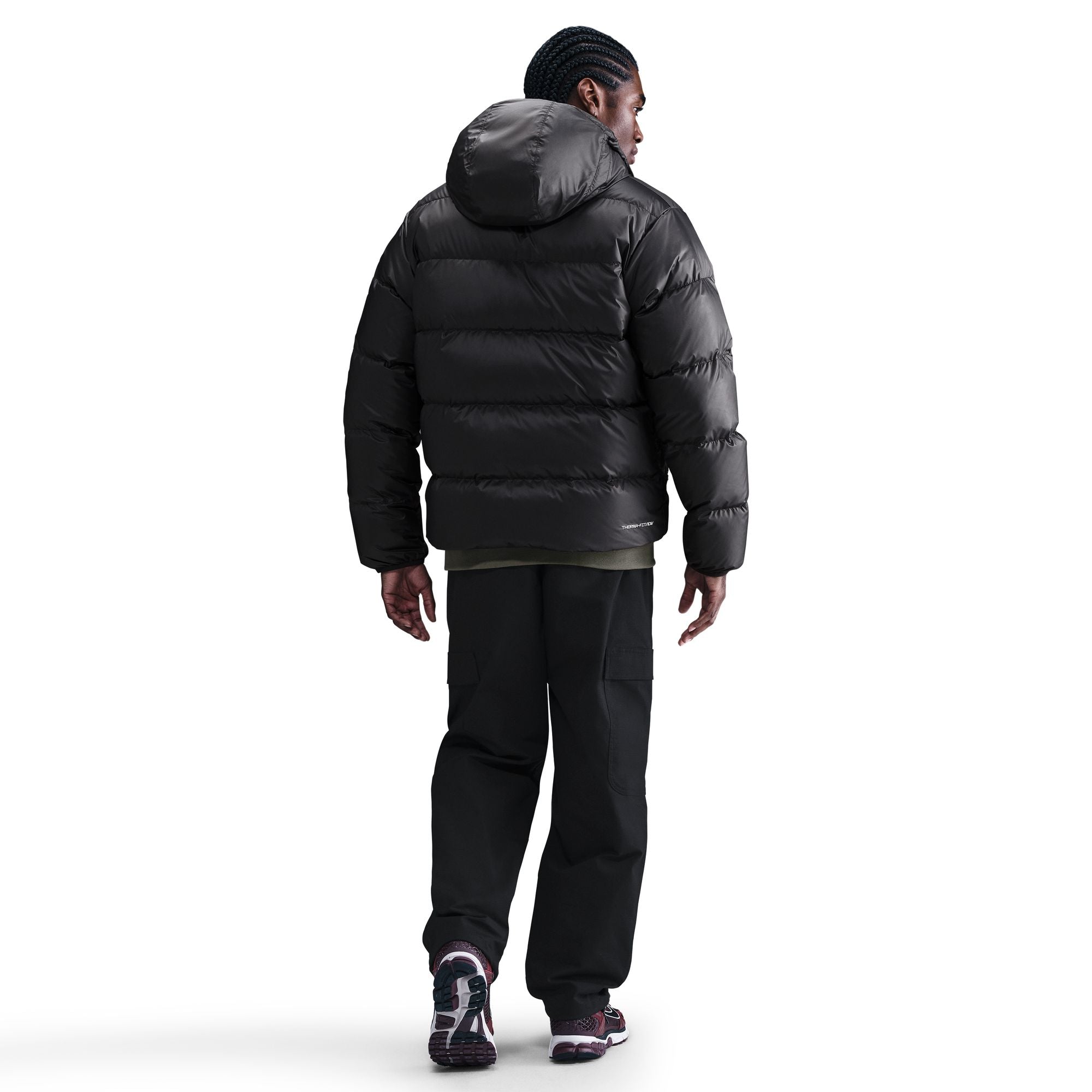MENS NIKE DOWN-FILLED WINDRUNNER STATEMENT JACKET (BLACK/WHITE)