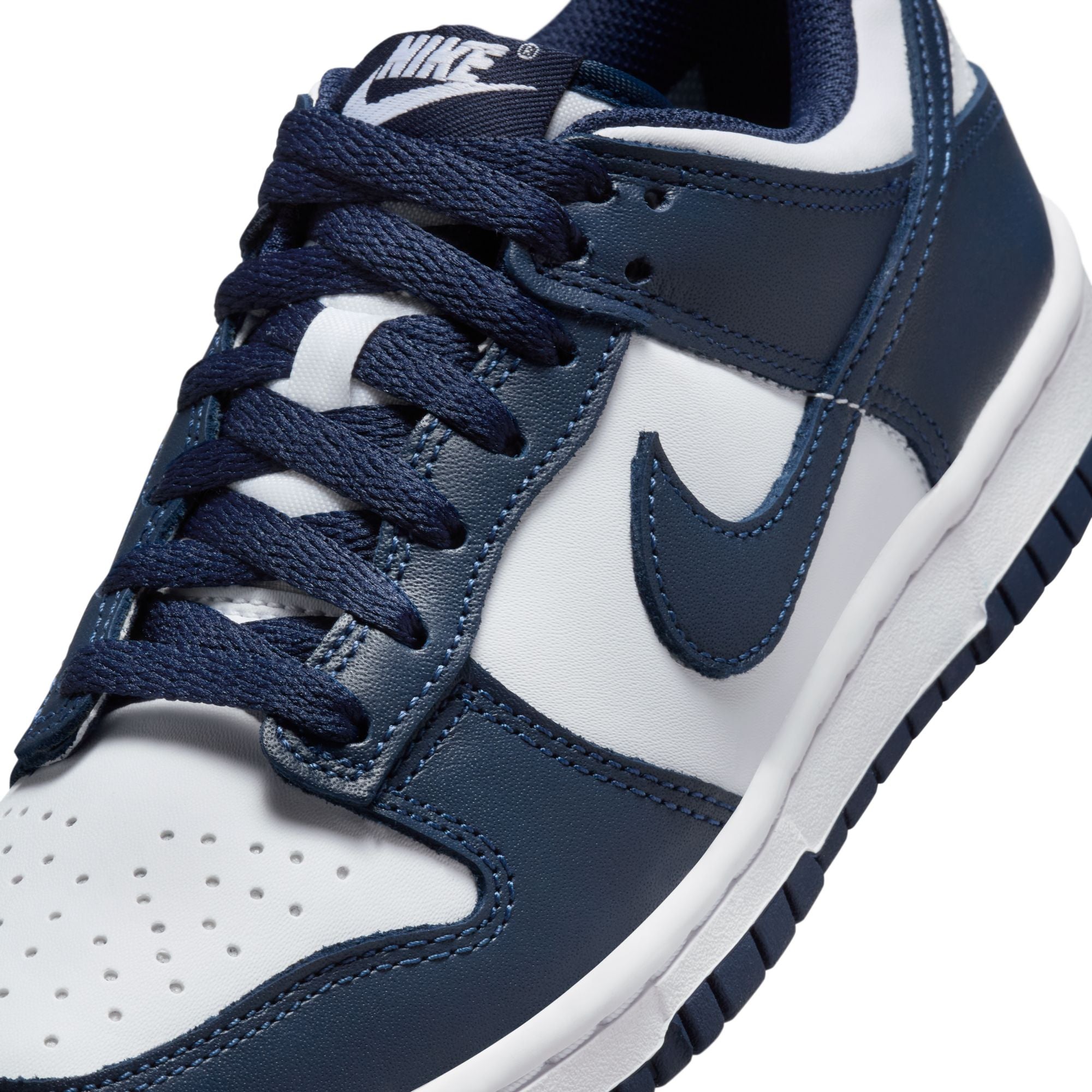 KIDS NIKE DUNK LOW GS (WHITE/MIDNIGHT NAVY)