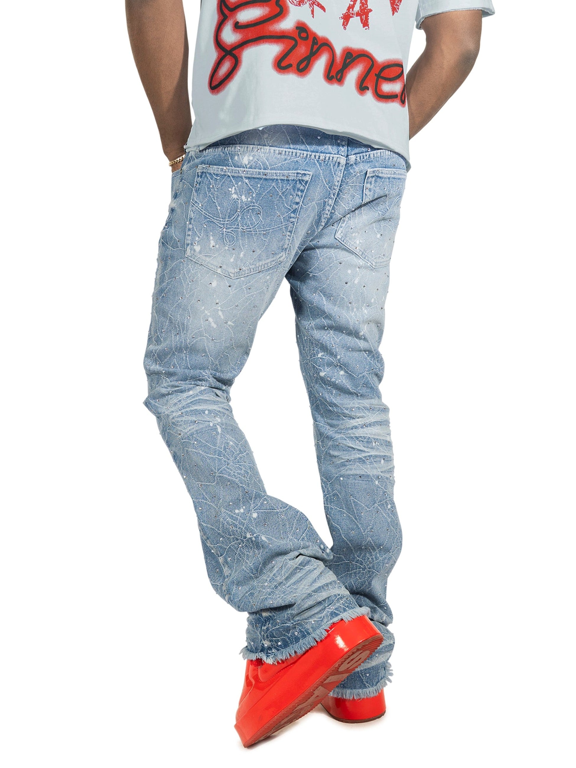MENS FROST ORIGINALS ROMANO STACKED STONE JEAN (LIGHT WASH)