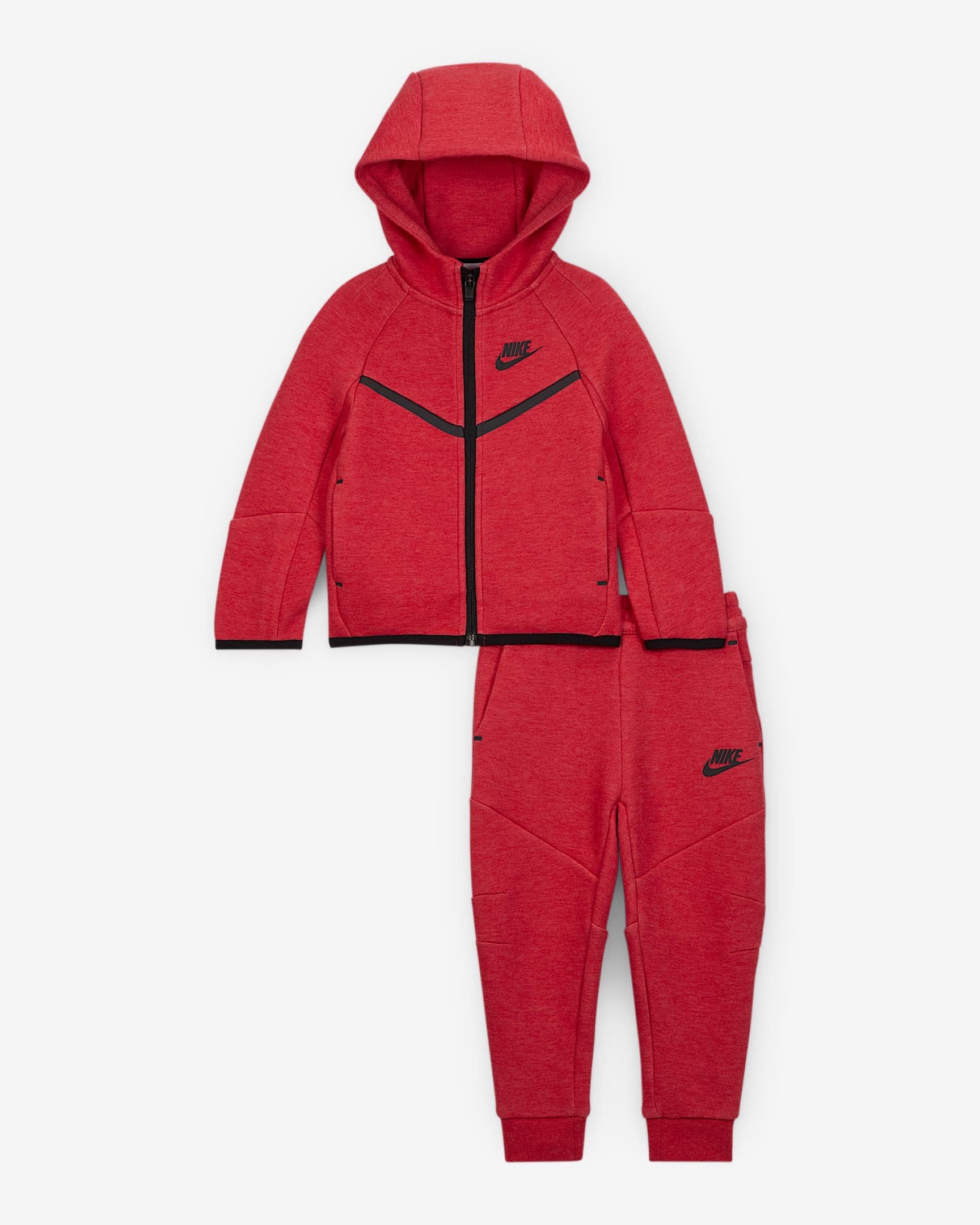 BABY NIKE TECH FLEECE 2-PIECE FULL-ZIP SET (LIGHT UNIVERSITY RED HEATHER)