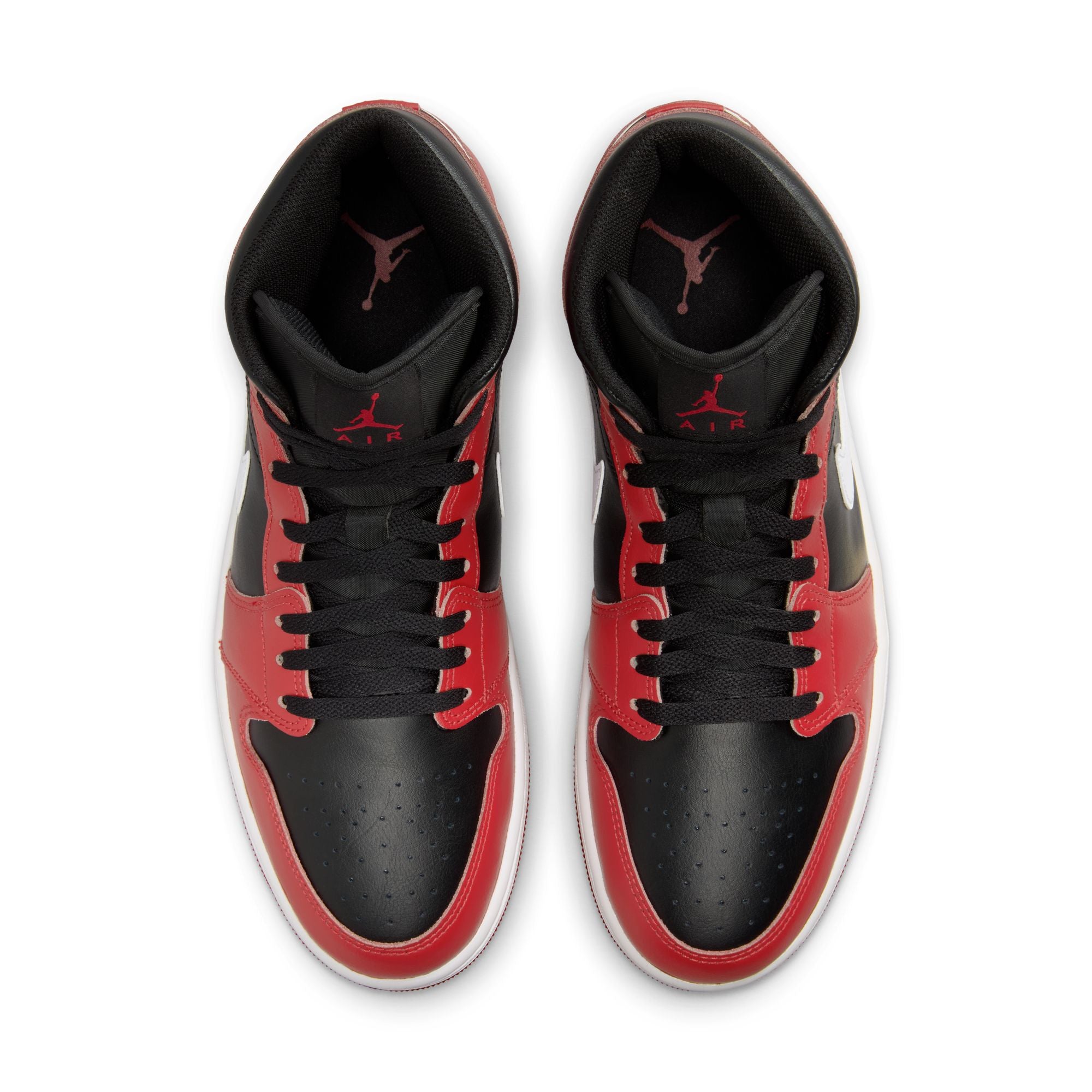 MENS AIR JORDAN 1 MID (BLACK/WHITE/GYM RED)