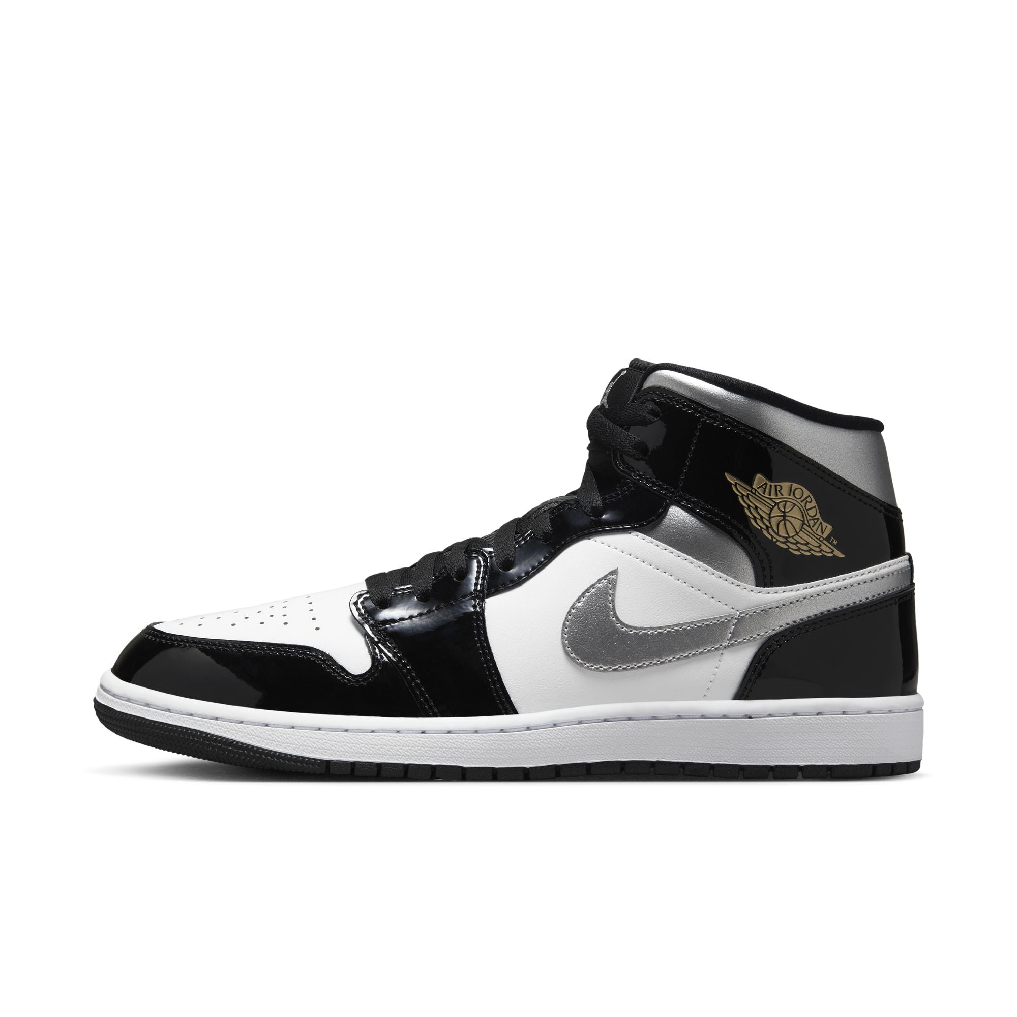 MENS AIR JORDAN 1 MID SE (BLACK PATENT)