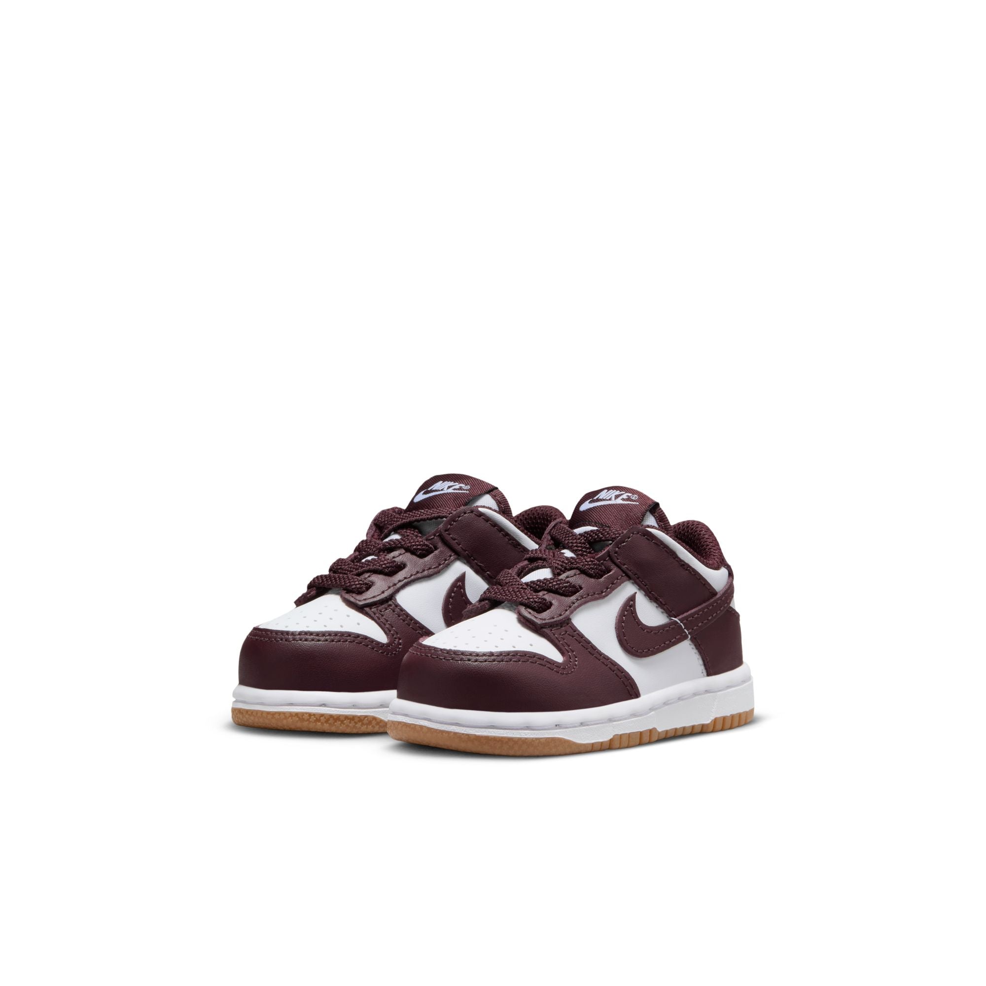 KIDS NIKE DUNK LOW TD (WHITE/BURGUNDY CRUSH/GUM LIGHT BROWN)