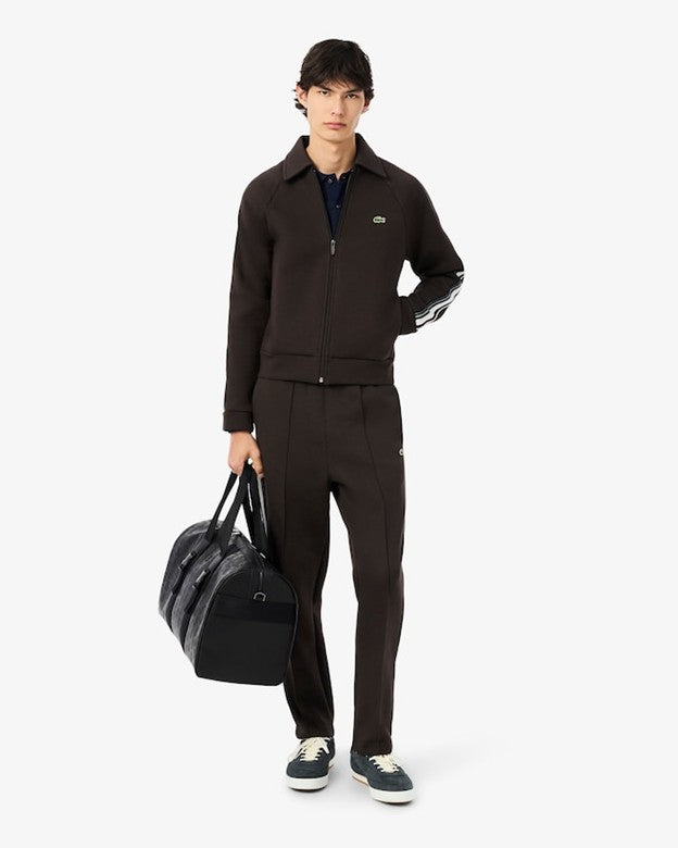 MENS LACOSTE MADE IN FRANCE ZIP-UP SWEATSUIT (BROWN)