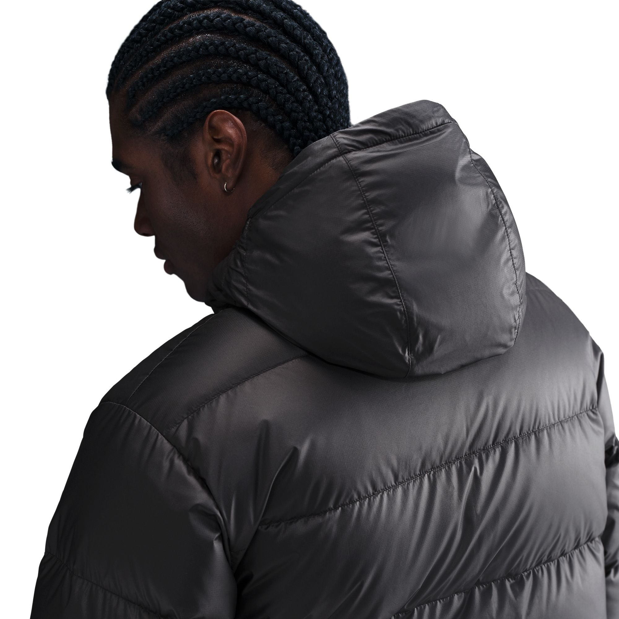 MENS NIKE DOWN-FILLED WINDRUNNER STATEMENT JACKET (BLACK/WHITE)