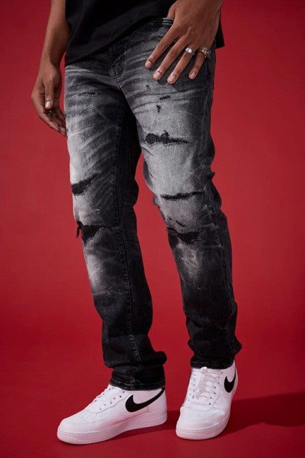 MENS JORDAN CRAIG COLLINS FIT ALEXANDER DENIM (BLACK SHADOW)