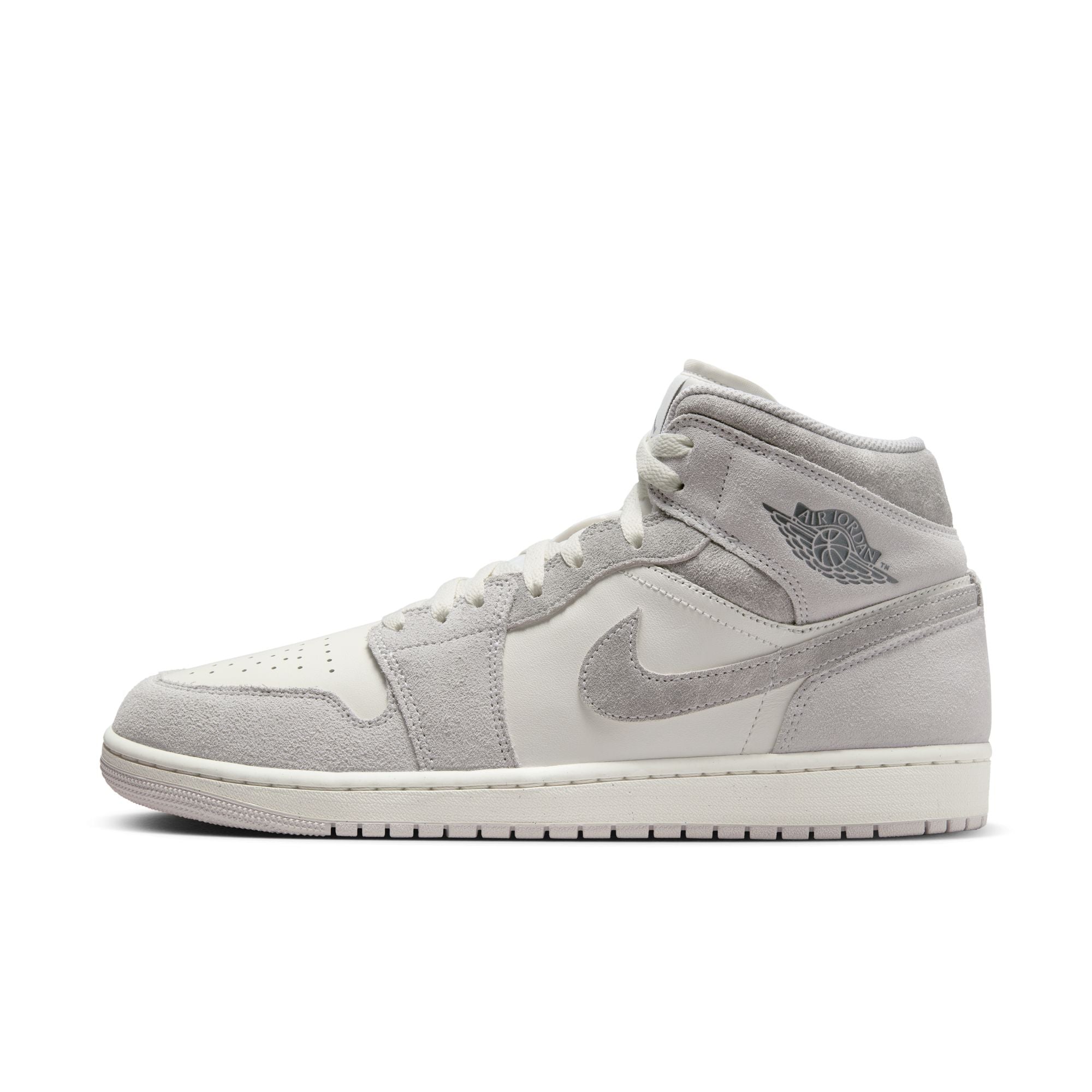 MENS AIR JORDAN 1 MID SE (NEUTRAL GREY/SMOKE GREY/SAIL)