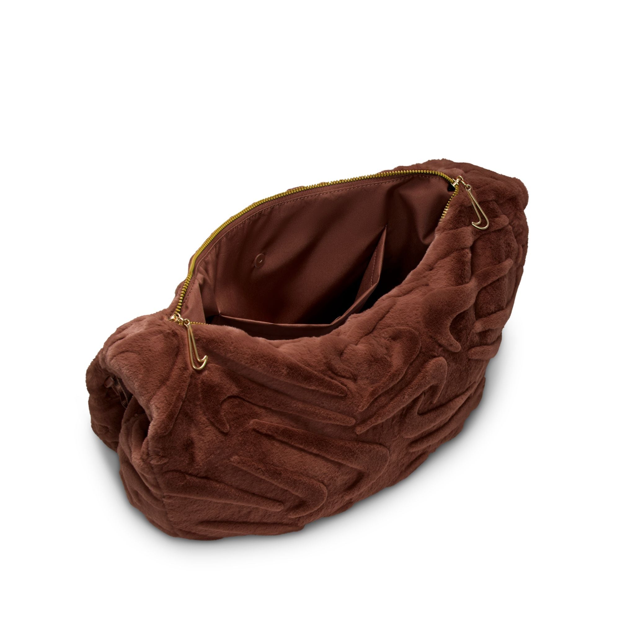 UNISEX NIKE SPORTSWEAR FAUX FUR SLOUCHY BAG (FAUNA BROWN)