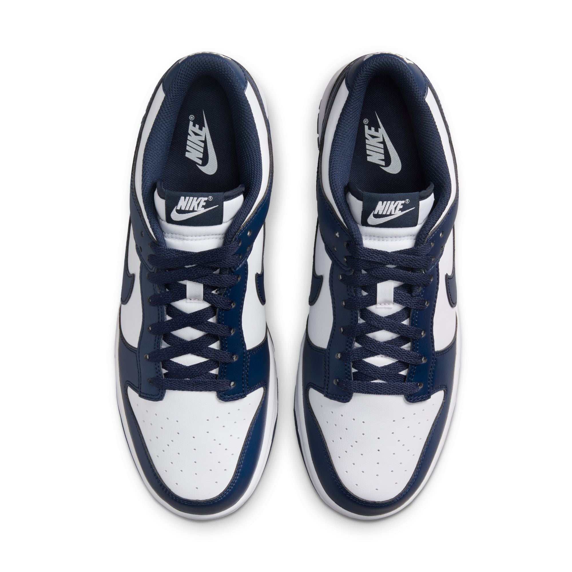 MENS NIKE DUNK LOW RETRO (WHITE/MIDNIGHT NAVY)