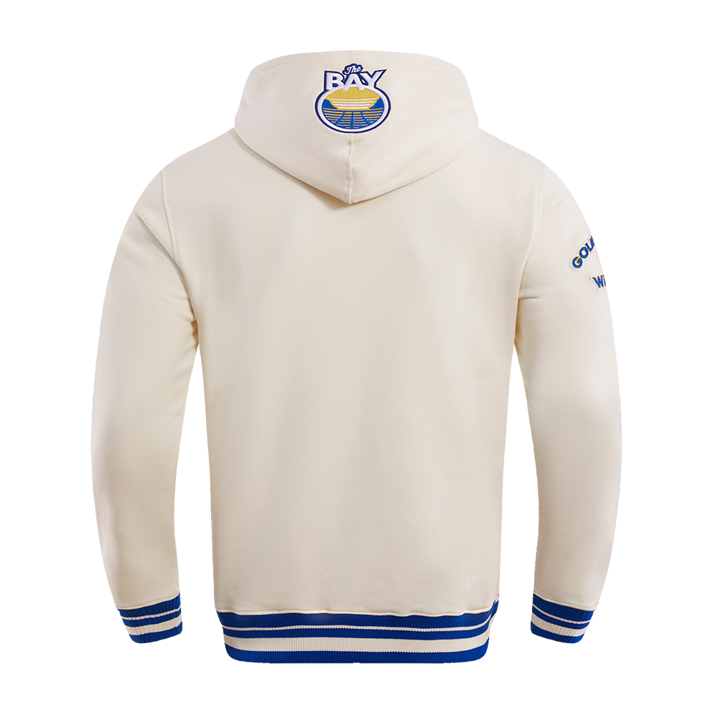 MENS GOLDEN STATE WARRIORS RETRO CLASSIC FLC PO HOODIE (EGGSHELL/ROYAL BLUE)