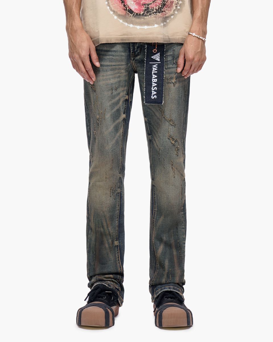 MENS VALABASAS OUTLAWED STACKED JEAN (VINTAGE BLUE)