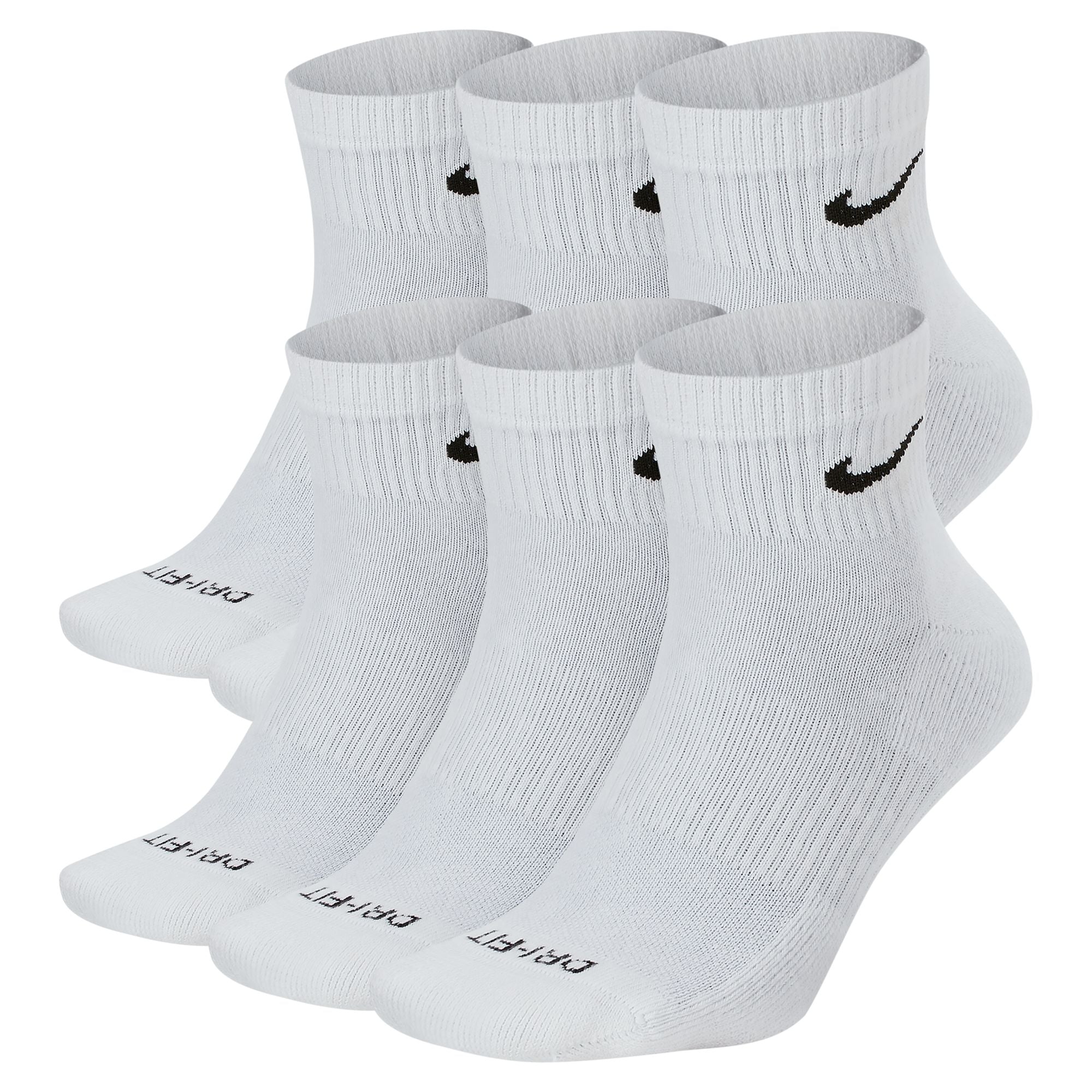 UNISEX NIKE EVERYDAY PLUS CUSHIONED TRAINING ANKLE SOCKS (WHITE/BLACK)