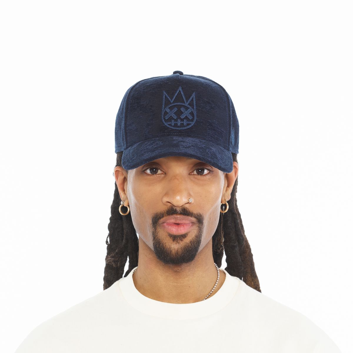 CULT A FRAME TRUCKER HAT CURVED VISOR JAQUARD FABRIC (NAVY)