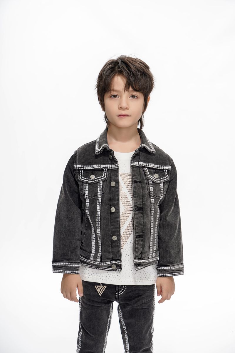 KIDS VALABASAS TREASURY DENIM JACKET (GREY WASHED)