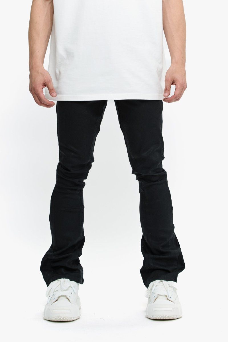 MENS VALABASAS "MR.STACKED" JEAN (BLACK WASH WAXED)