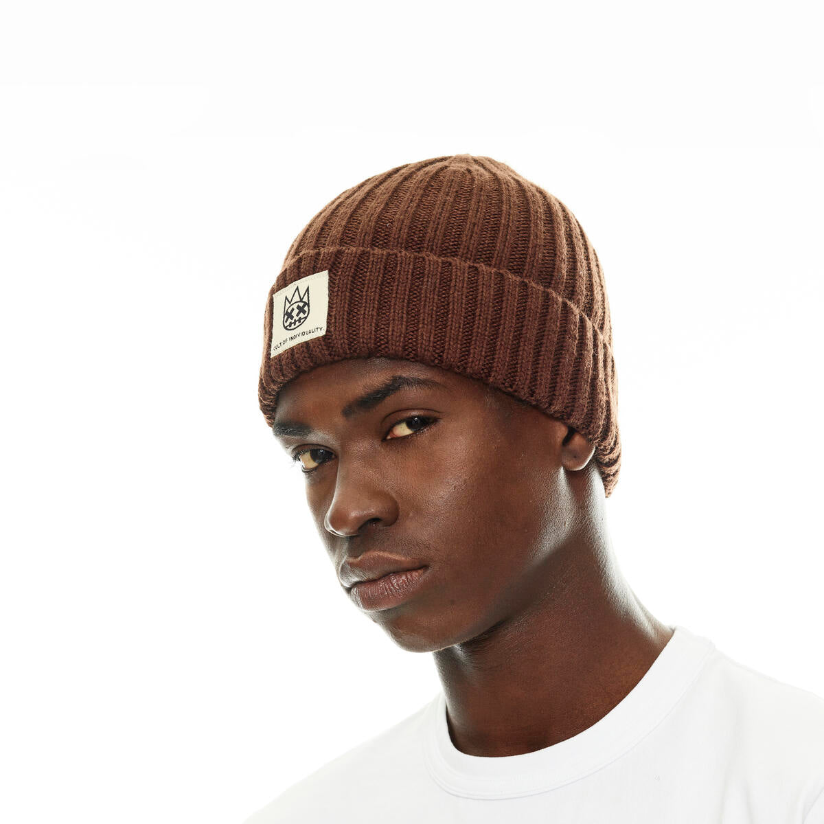 SHIMUCHAN LOGO SHIMUCHAN LOGO KNIT BEANIE (VINTAGE BROWN)