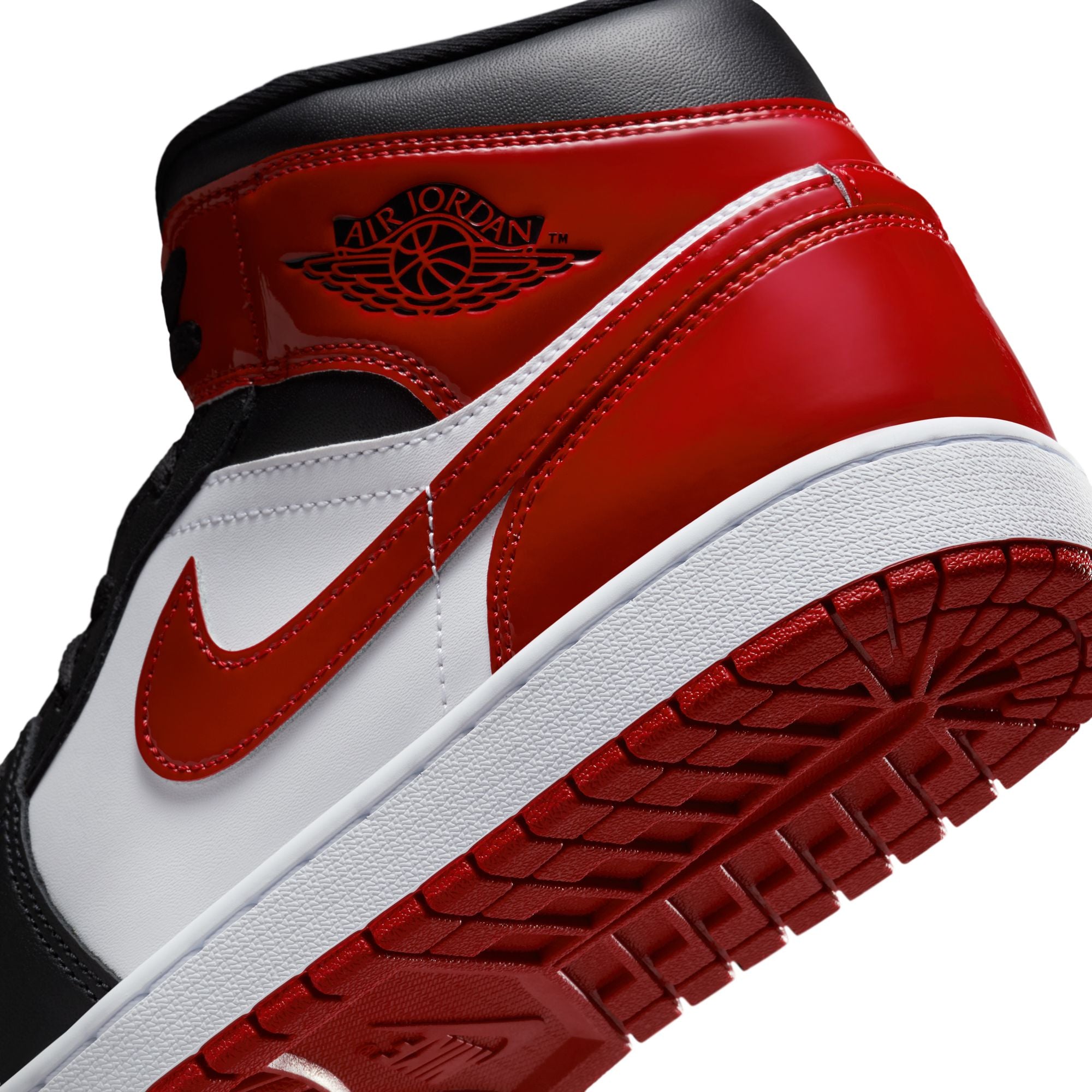 MENS AIR JORDAN 1 MID SE (BLACK/VARSITY RED/WHITE)