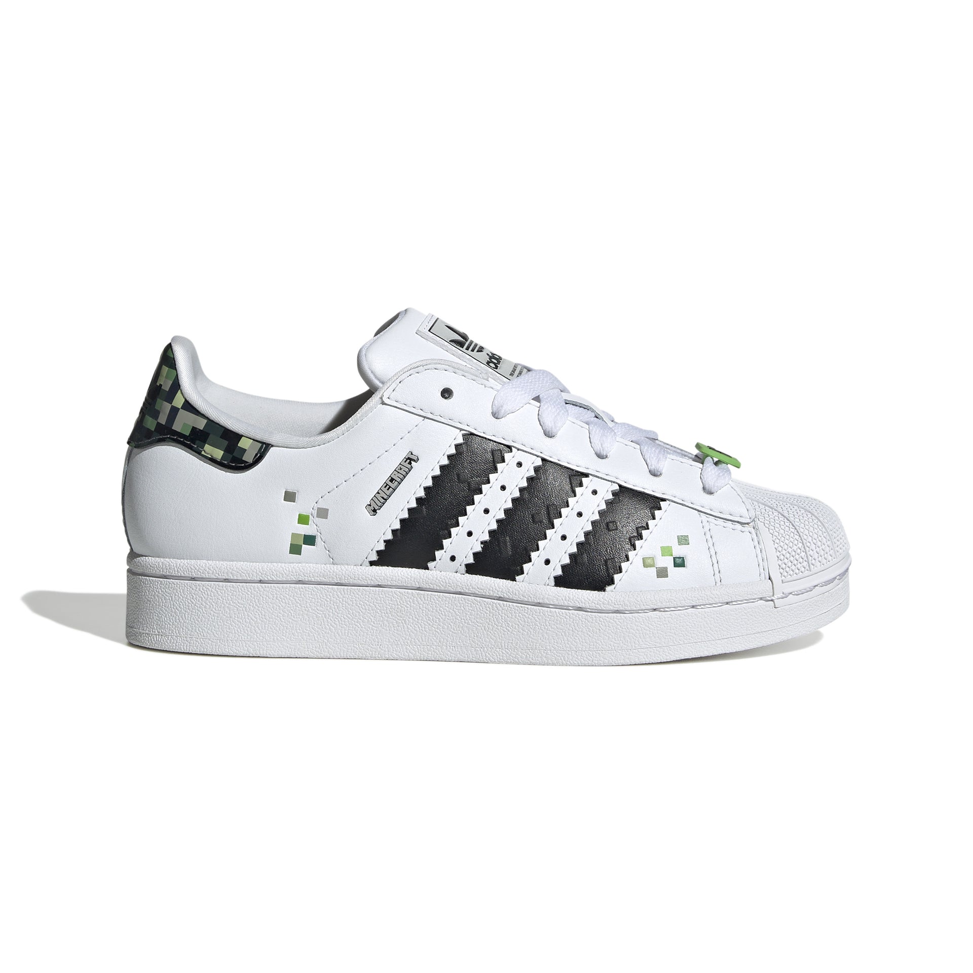 KIDS MINECRAFT X ADIDAS SUPERSTAR CREEPER J (WHITE/BLACK)