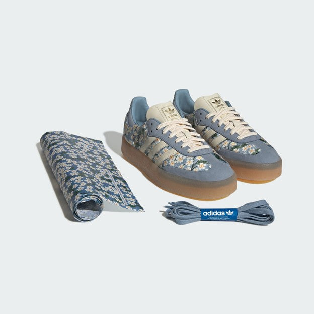 WOMENS ADIDAS SAMBAE X LIBERTY LONDON (BLUE / CREAM WHITE / GOLD METALLIC)