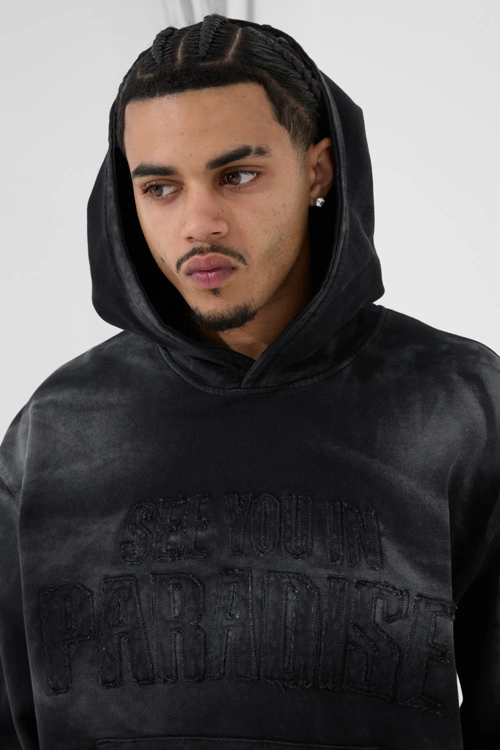 MENS JORDAN CRAIG OASIS WASHED PULLOVER HOODIE (BLACK SHADOW)