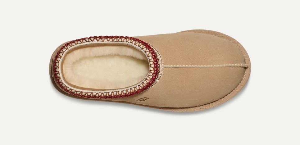 WOMENS UGG TASMAN SLIPPER (SAND/DARK CHERRY)