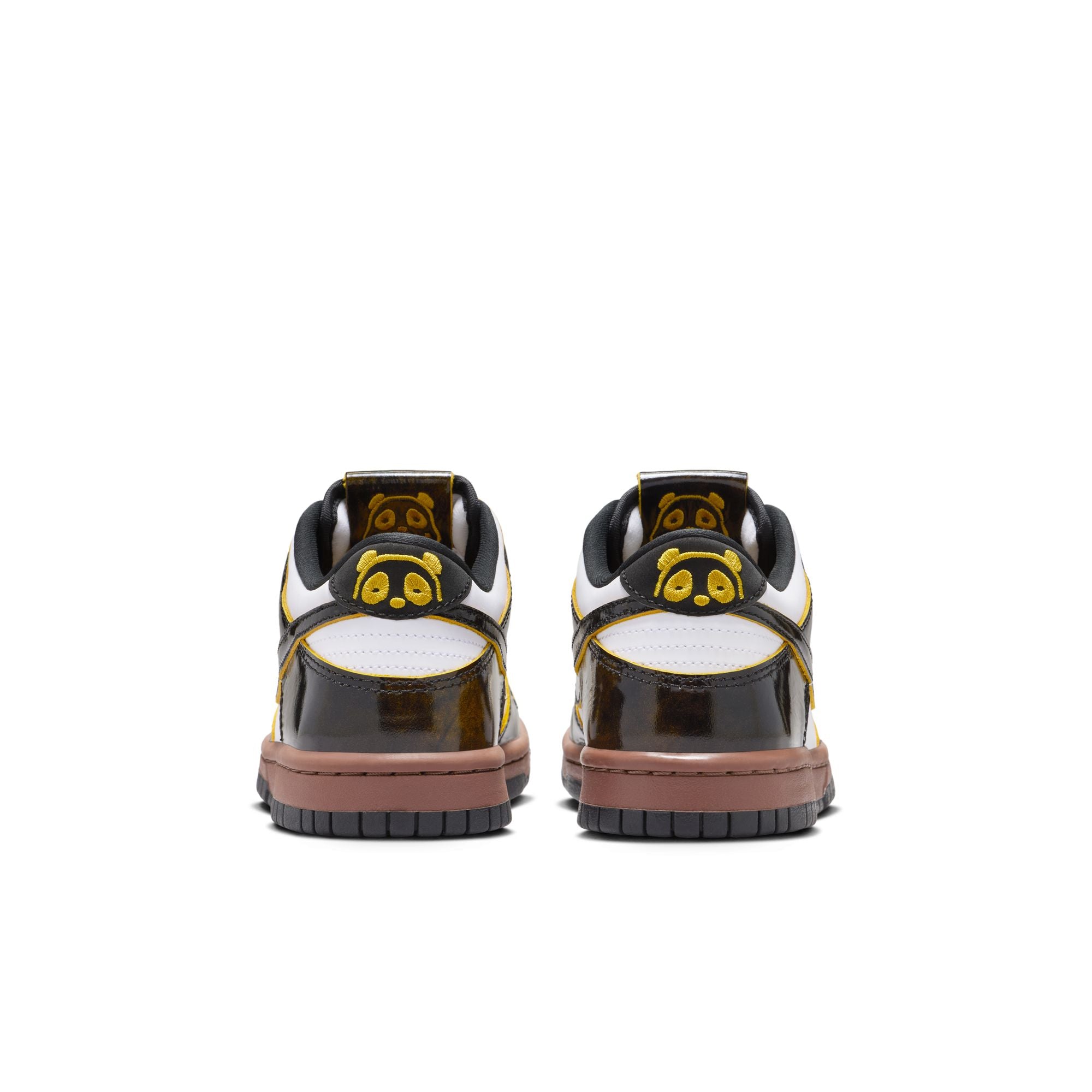 KIDS NIKE DUNK LOW SE GS "PANDA" (WHITE/BRIGHT CITRON/BLACK/FAUNA BROWN)